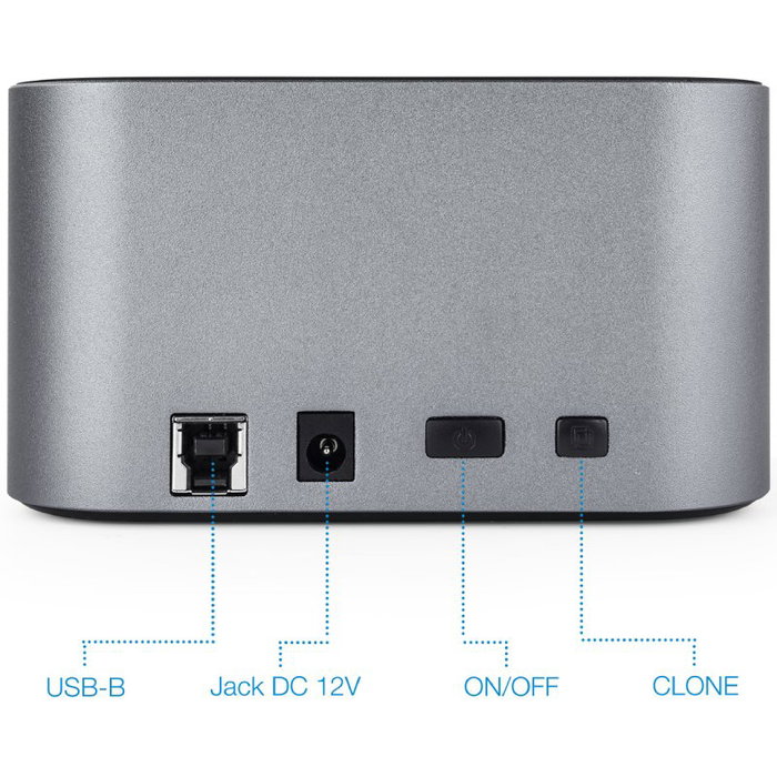 TooQ TQDS-805G Docking Station 2.5' / 3.5' para HDD/SSD SATA, USB 3.0, Clonación de Discos, hasta 8TB, Plug & Play, Windows/Mac/Linux